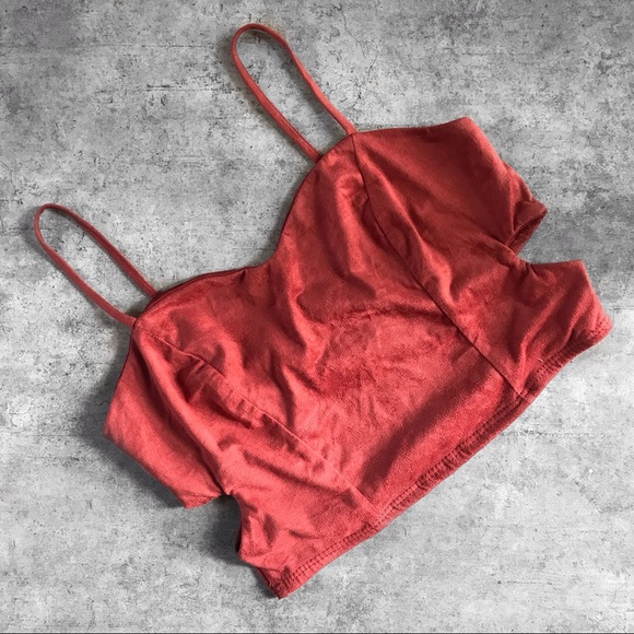 Charlotte Russe Tops - Charlotte Russe Suede Burnt Orange Crop Top